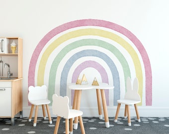 Watercolor Rainbow Wall Decals, Nursery Wall Decal, Girls Wall Decal, Rainbow Wall Decor, Rainbow Wall Stickers