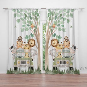 Safari Animals Baby Boy Room Curtains Nursery Curtains Window Curtains