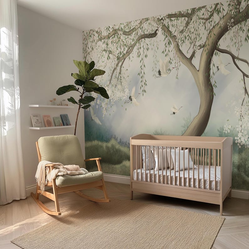 Willow Tree Branch Peel and Stick Wallpaper Nursery Wall Mural - Etsy