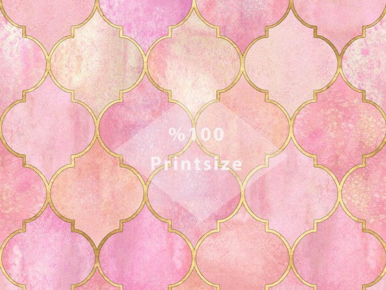 Pink and Gold Abstract Wallpaper Peel and Stick Removable Etsy