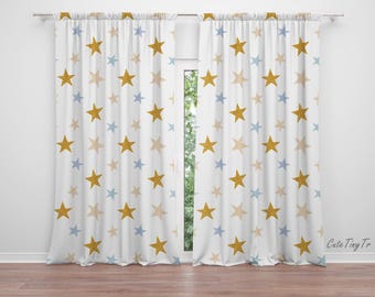 Boho Stars Baby Boy Room Curtain Nursery Curtains Window Curtains