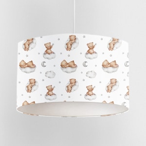 Teddy Bear Lampshade, Nursery Ceiling Lampshade, Kids Room Lampshade, Drum Ceiling Lamp Shade, Light Shade