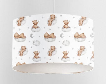 Teddy Bear Lampshade, Nursery Ceiling Lampshade, Kids Room Lampshade, Drum Ceiling Lamp Shade, Light Shade