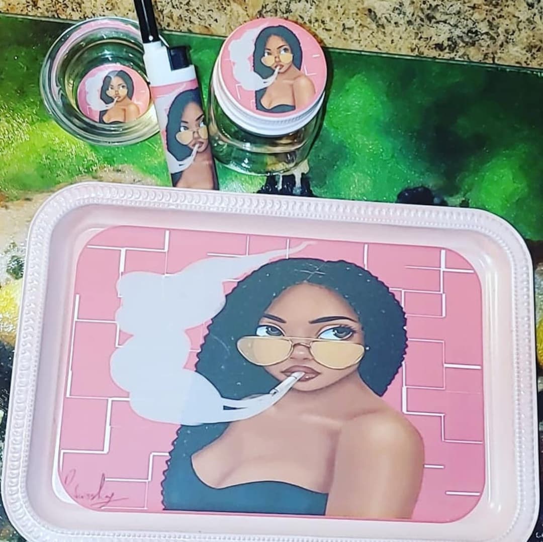Glowinthedark Rolling Tray Set Etsy