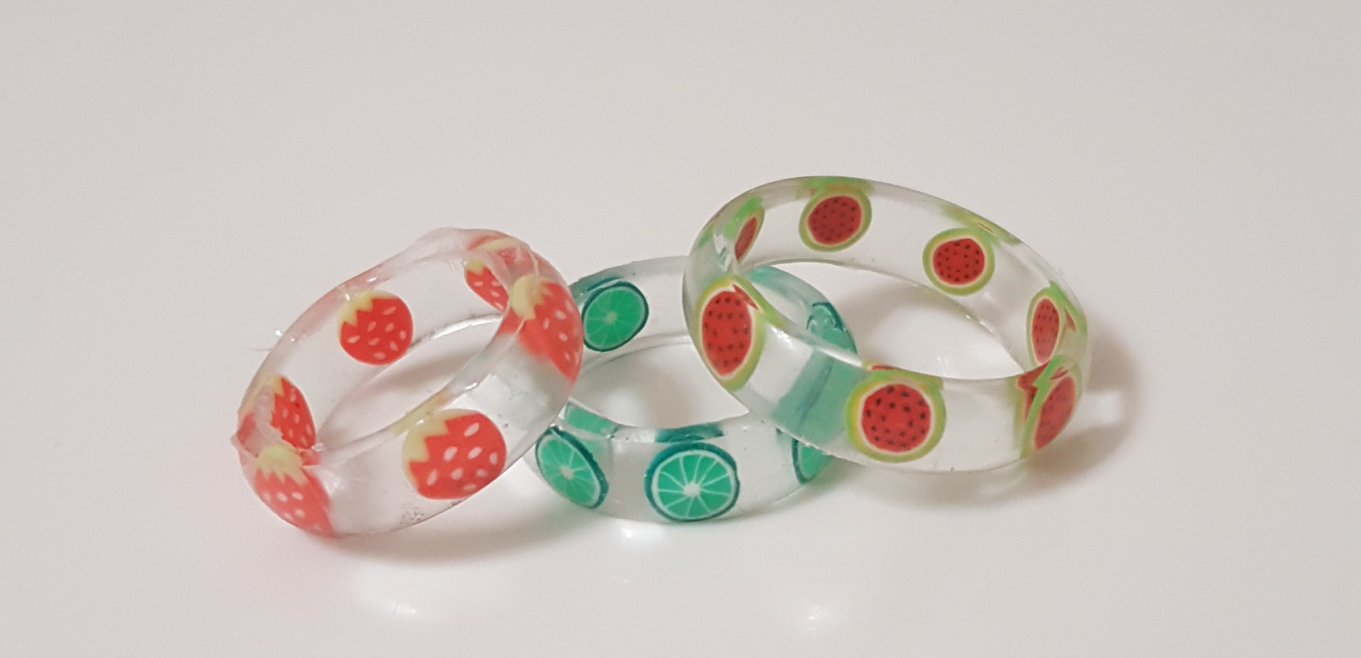 Resin fruit rings Etsy