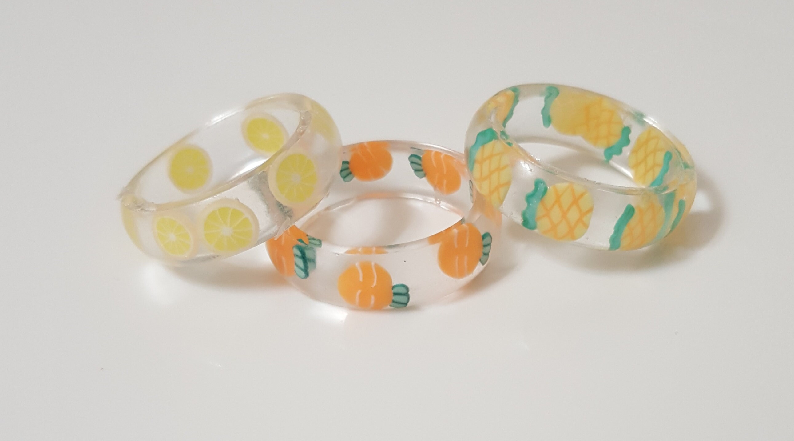 Resin fruit rings Etsy