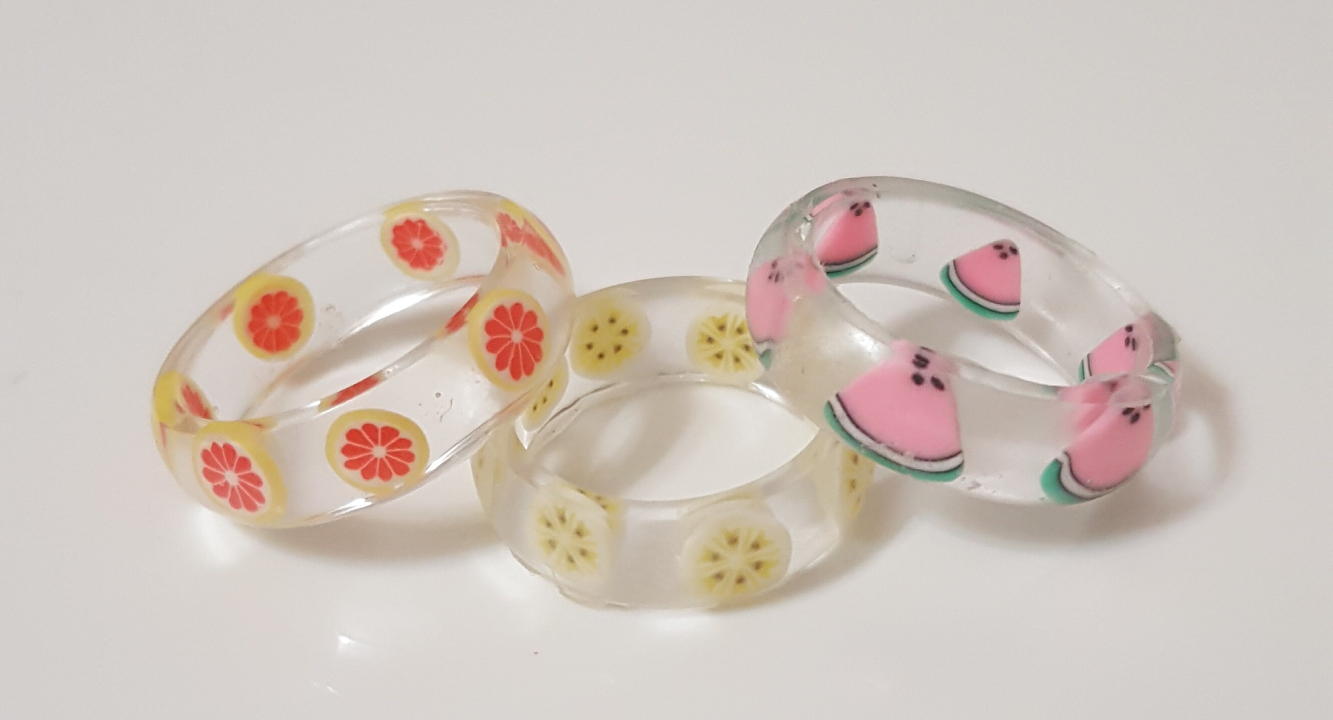 Resin fruit rings Etsy