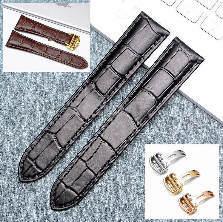 For Cartier 25mm Lug Crocodile Grain 