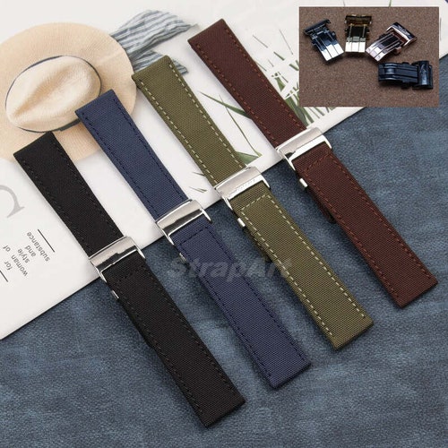 22mm 21mm 20mm Black Canvas Sail Cloth Watch Band Strap W - Etsy