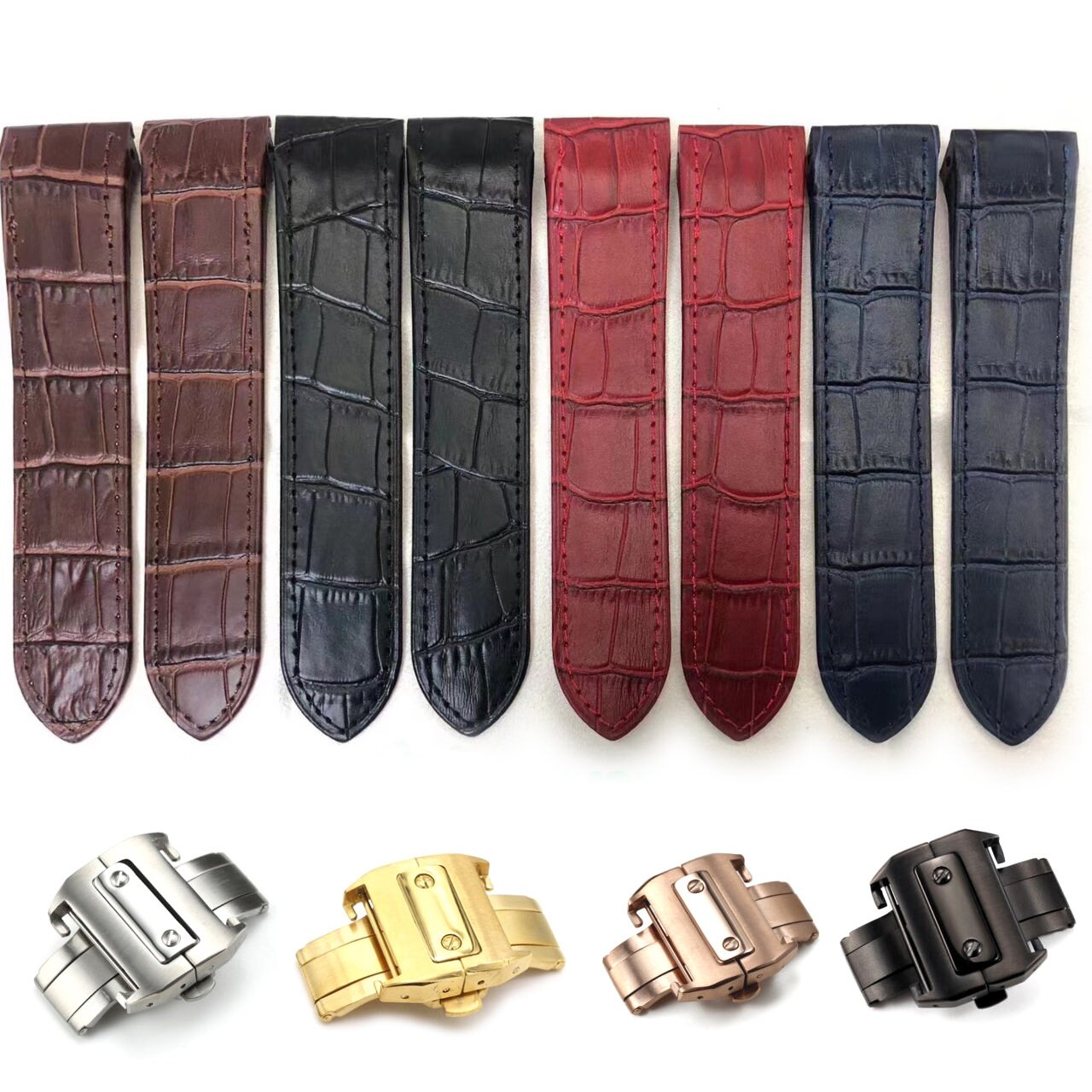 Voor Cartier Santos 100 20mm 23mm 24.5mm Krokodil Graan | Etsy Nederland