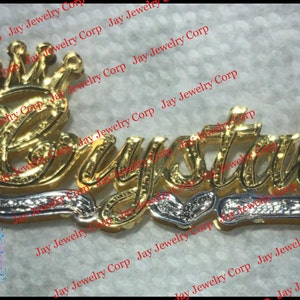 Two tones Rolex Crown double name plate with 14kt Gold Plated. (FREE CHAIN)