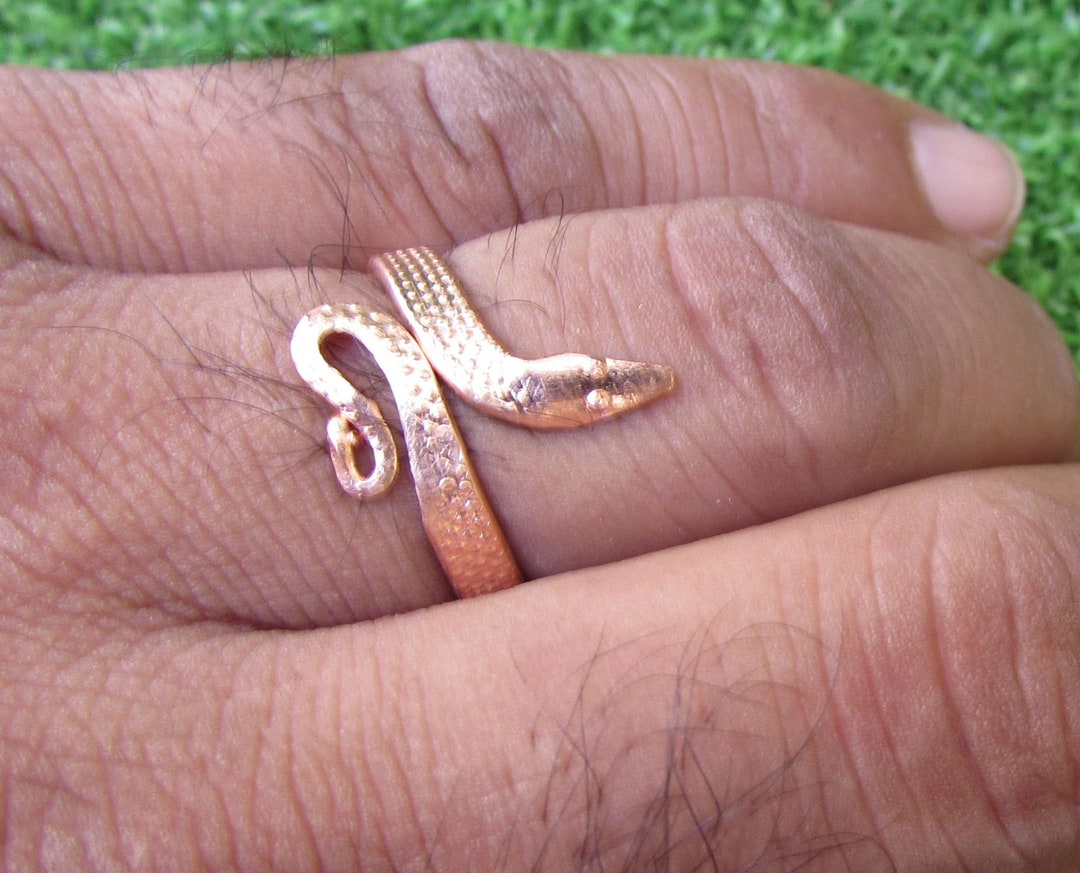 Luxury Snake Winding Zirconia Ring Simple Fashion Copper - Temu