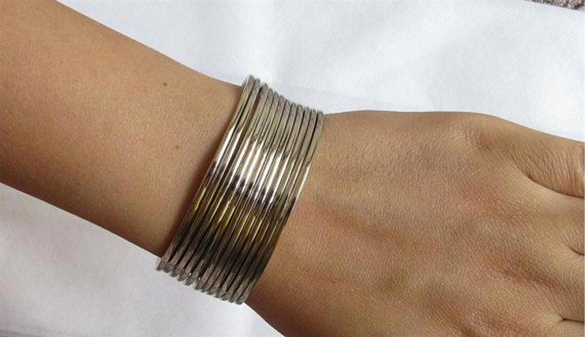Plain silver on sale colour bangles