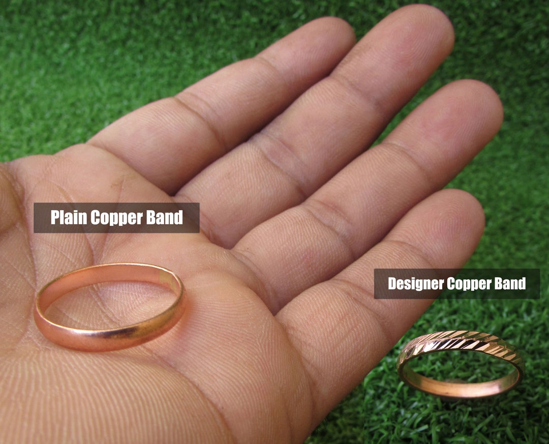 Magnetic Copper Ring for Men Women Adjustable Cuff 6mm Vintage Anti Stress  Ring Energy Magnetic Therapy