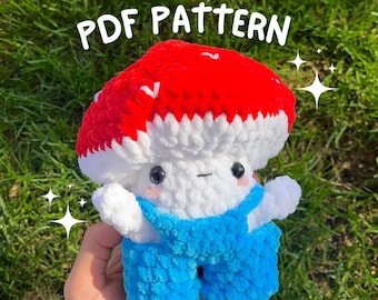Crochet Mushroom Man Plushie Pattern: Intermediate Level (PDF Pattern)