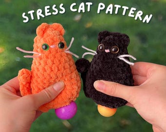 Crochet Cat Fidget Toy Pattern: Stress Cats (PDF Pattern) Beginner Friendly
