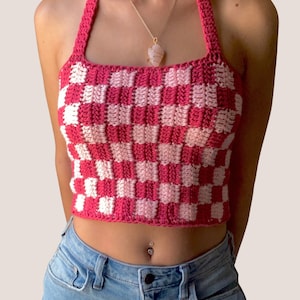 Checkerboard Top PATTERN/ Crochet Checker Top/ Crochet Tank Top/ Crochet Pattern/ Intermediate Pattern