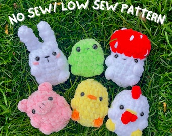 Mini Crochet Plush Animal Pattern: Frog, Mushroom, Duck, and More (PDF Pattern)
