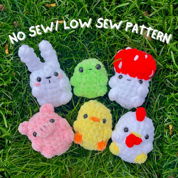 Mini Crochet Plush Animal Pattern: Frog, Mushroom, Duck, and More (PDF Pattern)
