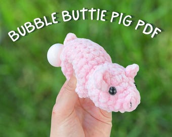 Bubble Buttie Pig Crochet Pattern: No Sew Fidget Toy (PDF Pattern)