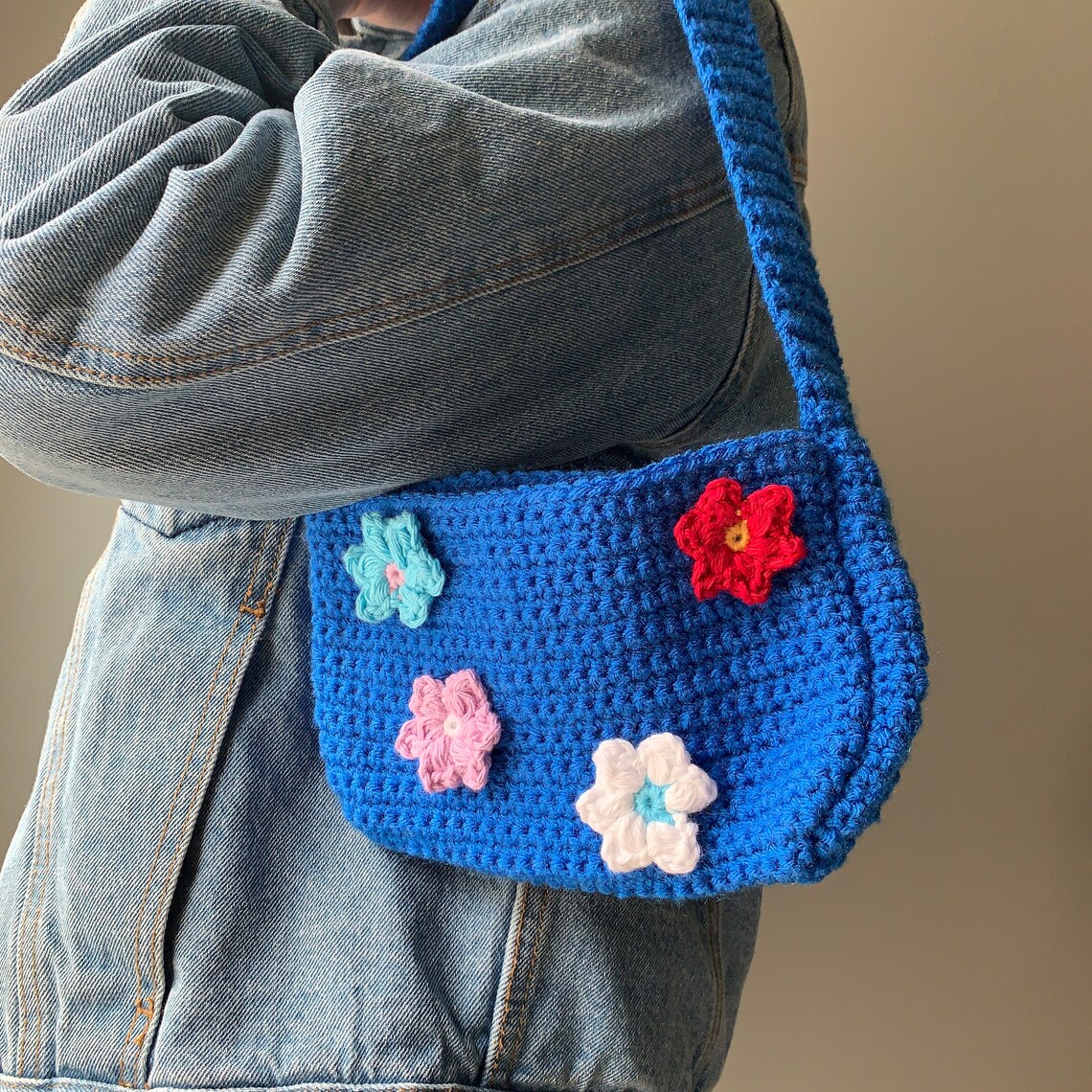 Crochet 90s Bag/ 90s Accessories/ Y2K Shoulder Bag/ Crochet | Etsy