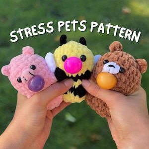 Crochet Bee, Pig, Bear Fidget Toy Pattern (PDF Pattern)