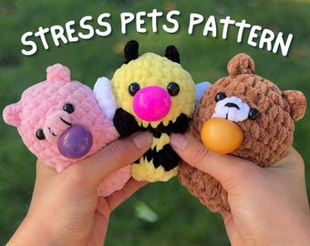 Crochet Bee, Pig, Bear Fidget Toy Pattern (PDF Pattern)