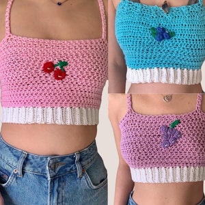 Crochet Crop Top PATTERN/ Fruit Top Pattern/ Crochet Pattern for Women/ Beginner Friendly Pattern/ Easy Crochet Pattern image 1