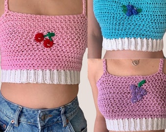Crochet Crop Top PATTERN/ Fruit Top Pattern/ Crochet Pattern for Women/ Beginner Friendly Pattern/ Easy Crochet Pattern