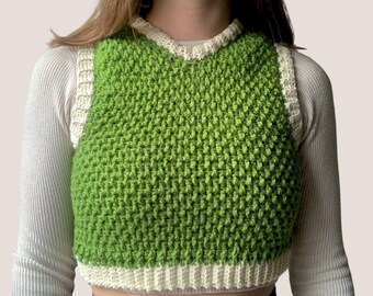Petra Crochet Vest Pattern: Cropped Top, Intermediate Level (PDF Pattern)