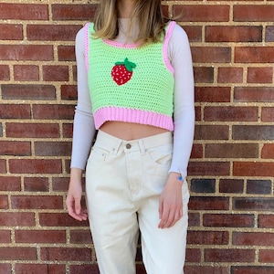 Strawberry Vest PATTERN/ Crochet Vest Pattern/ Fruit Top Pattern/ Crochet Pattern for Women/ Beginner Friendly Pattern/ Easy Crochet Pattern image 9