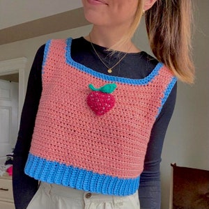 Strawberry Vest PATTERN/ Crochet Vest Pattern/ Fruit Top Pattern/ Crochet Pattern for Women/ Beginner Friendly Pattern/ Easy Crochet Pattern image 7