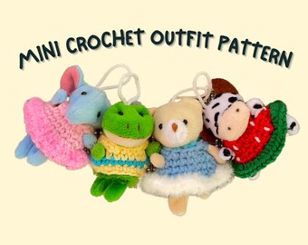 Mini Crochet Dress Pattern: Plush Keychain Clothes (PDF Pattern)