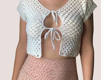 Elouise Crochet Tie Top Pattern: Intermediate Level (PDF Pattern)