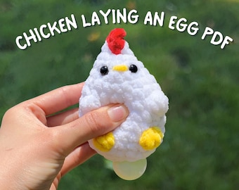 Crochet Chicken Laying Egg Fidget Toy Pattern: No Sew Plush (PDF Pattern)