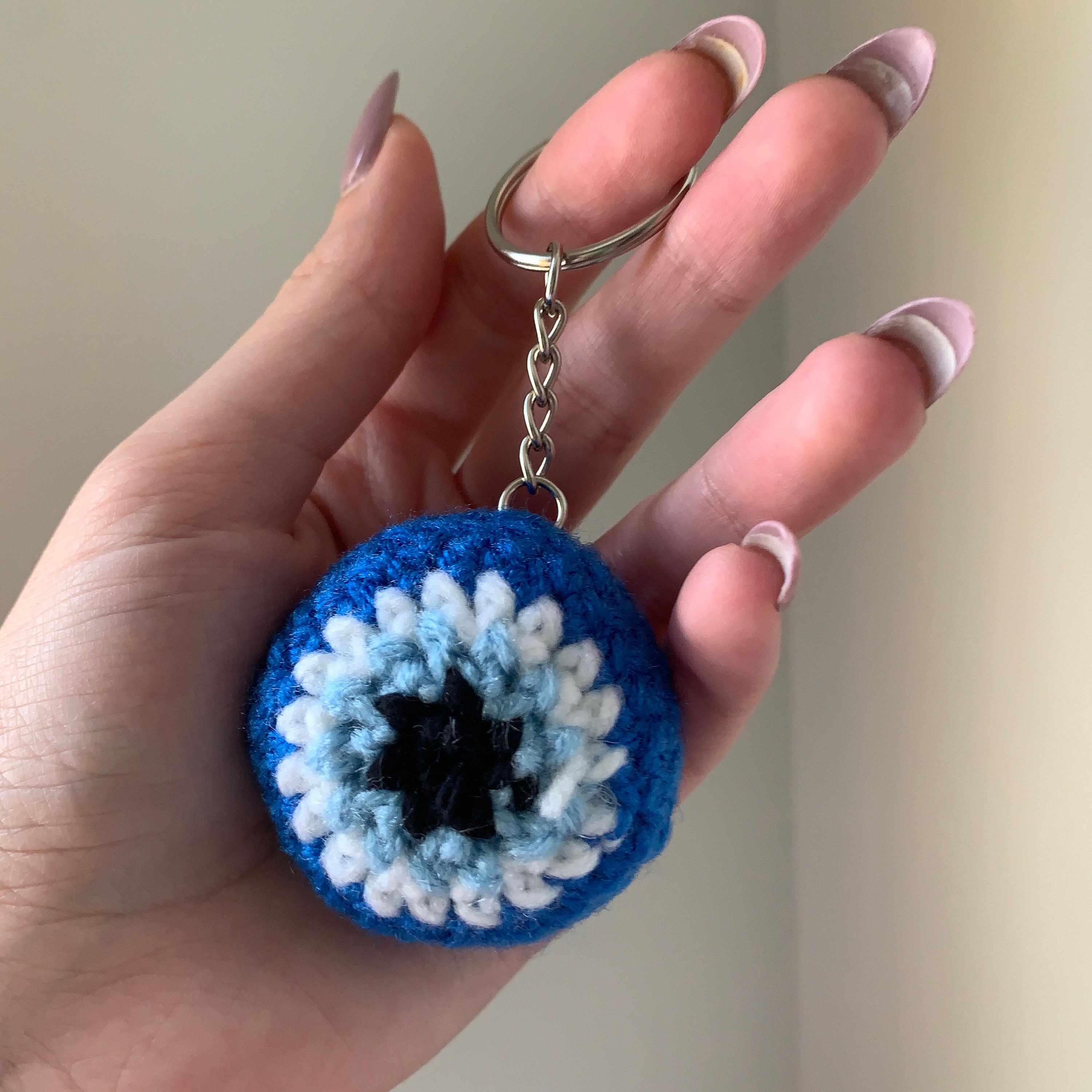 Evil Eye Keychain/ Crochet Evil Eye Keychain/ Keychain/ Etsy
