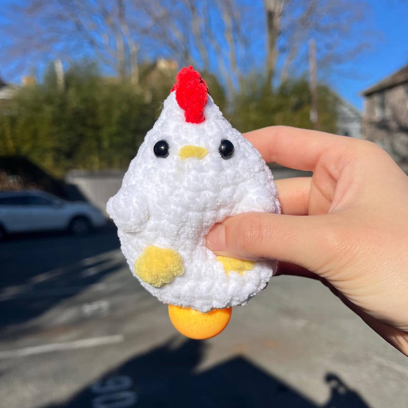 Crochet Chicken Laying Egg Fidget Toy Pattern: No Sew Plush (PDF Pattern) image 4