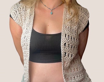 Verona Vest PATTERN/ Crochet Simple Vest Pattern/  Beginner-friendly Pattern/ Crochet Top/ Cute Crochet Top Pattern