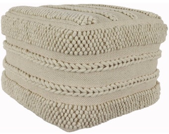 Decor Therapy Knit Wool/Cotton Indoor Floor Pouf