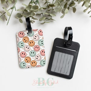 Custom Luggage Tag, Retro Suitcase Tag,  Stocking Stuffers for Women, Preppy Backpack Tag, Bag Name Tag Gift for Traveler, Travel Gifts