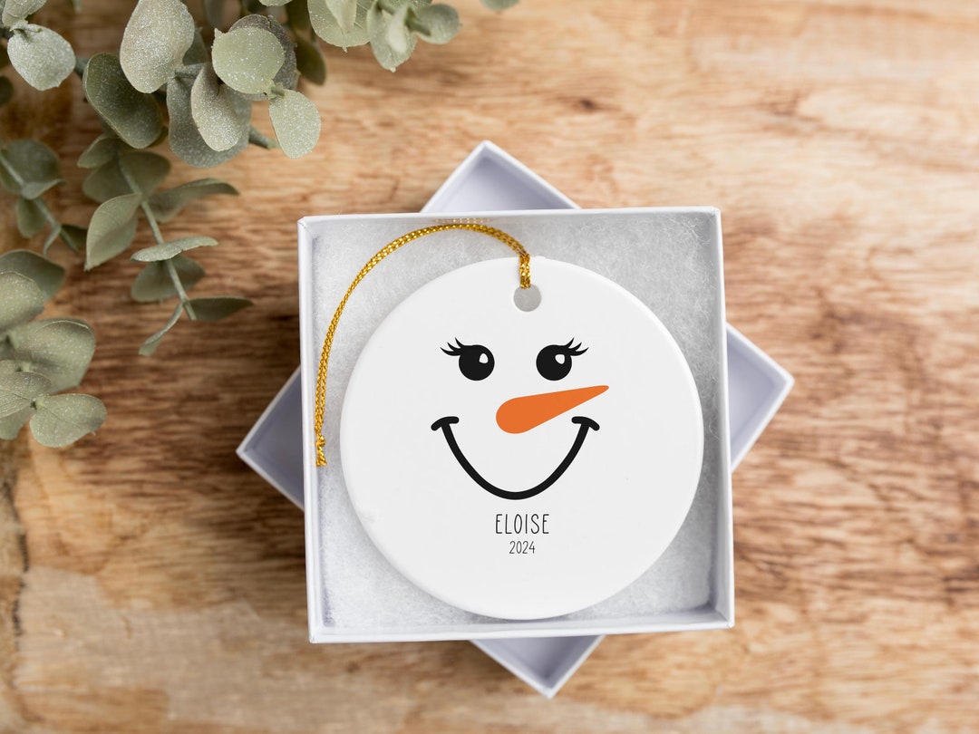 Personalized Snowman Ornament, Snowman Christmas Ornament With Name ...