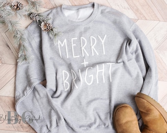 Vrolijk en helder sweatshirt, leuke vakantietrui, kerstshirts voor vrouwen, kersttrui met ronde hals in reliëf, vakantiesweater