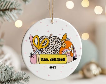 Teacher Christmas Ornament, Personalized Teacher Ornament with Name, Cute  Teacher Gift Christmas, Custom Ornament Teacher Gifts Under 20