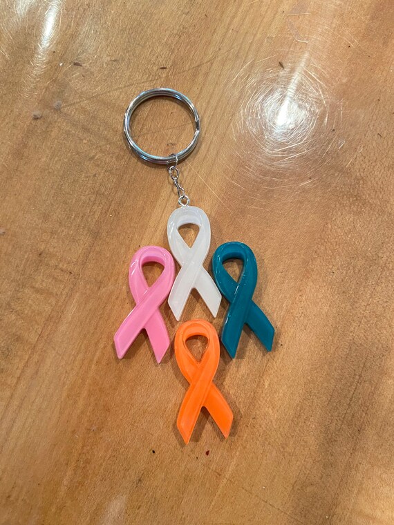 Epoxy Resin Cancer Awareness Ribbon Charms for Keychains or Etsy