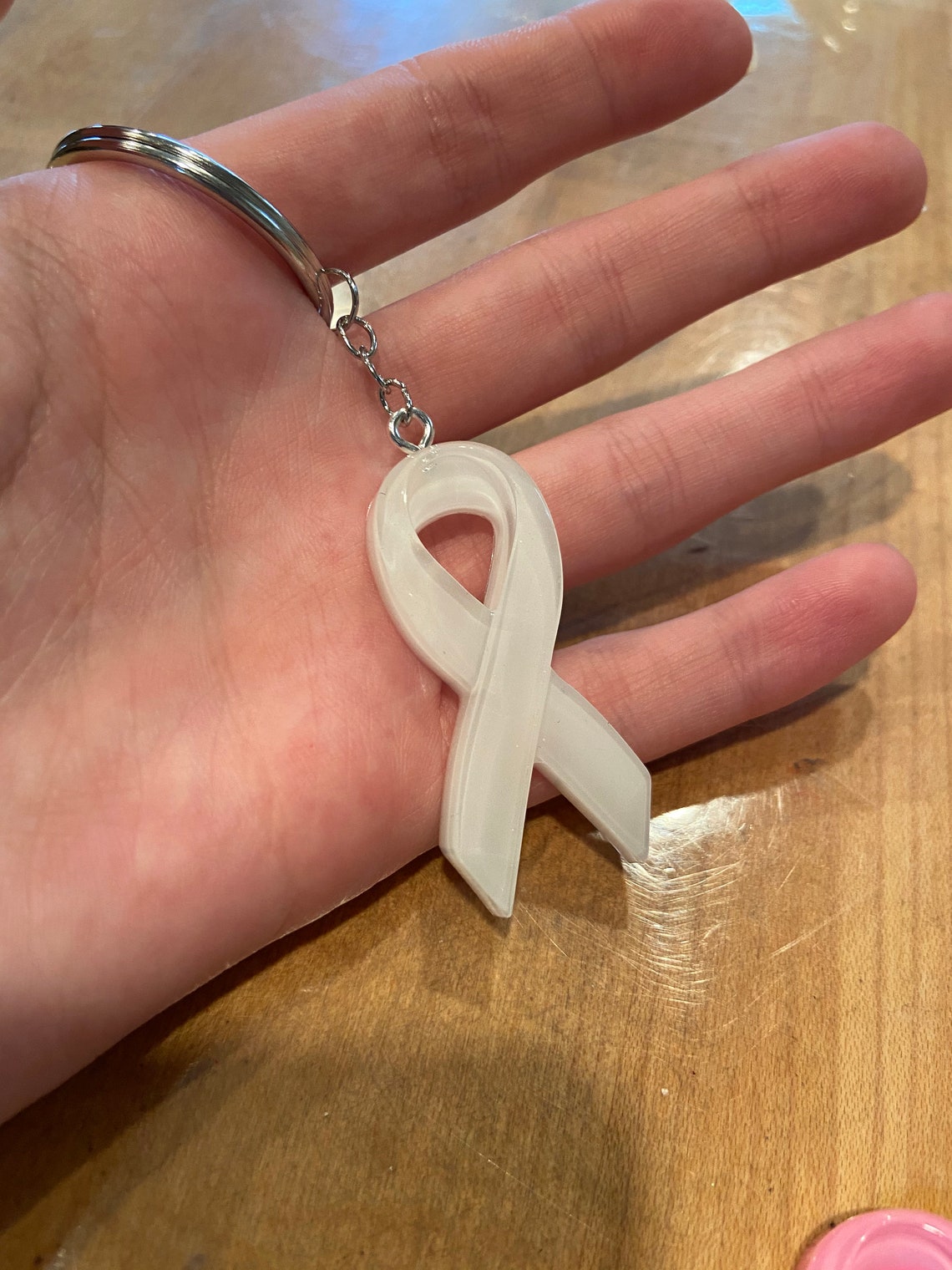 Epoxy Resin Cancer Awareness Ribbon Charms for Keychains or Etsy