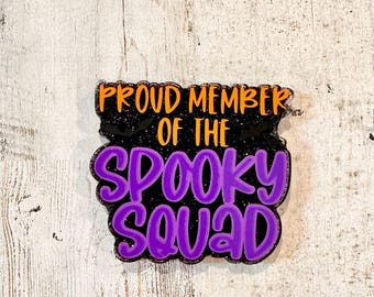 Halloween “Proud Member of the Spooky Squad” retractable Badge Reel