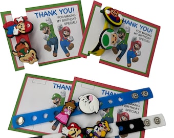 Mario Party Favor Bracelet with Charms: Goodie Bag Gift