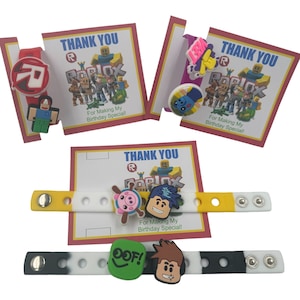 Roblox Party Favor Bracelets: Gamer Charms, Kids Goodie Bag Gifts