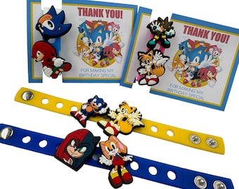 Pulseras Sonic para fiestas: Adornos para bolsas de regalos infantiles