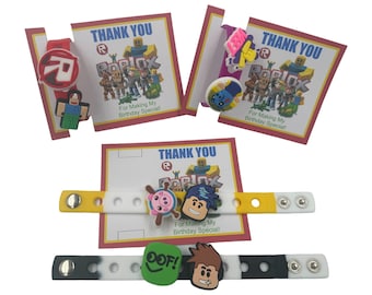 Roblox Party Favor Bracelets: Gamer Charms, Kids Goodie Bag Gifts